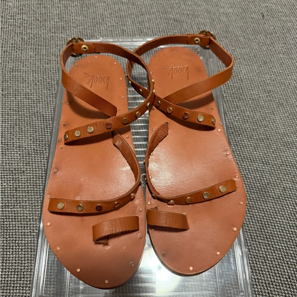Beek Leather Sandals with Stud Accents